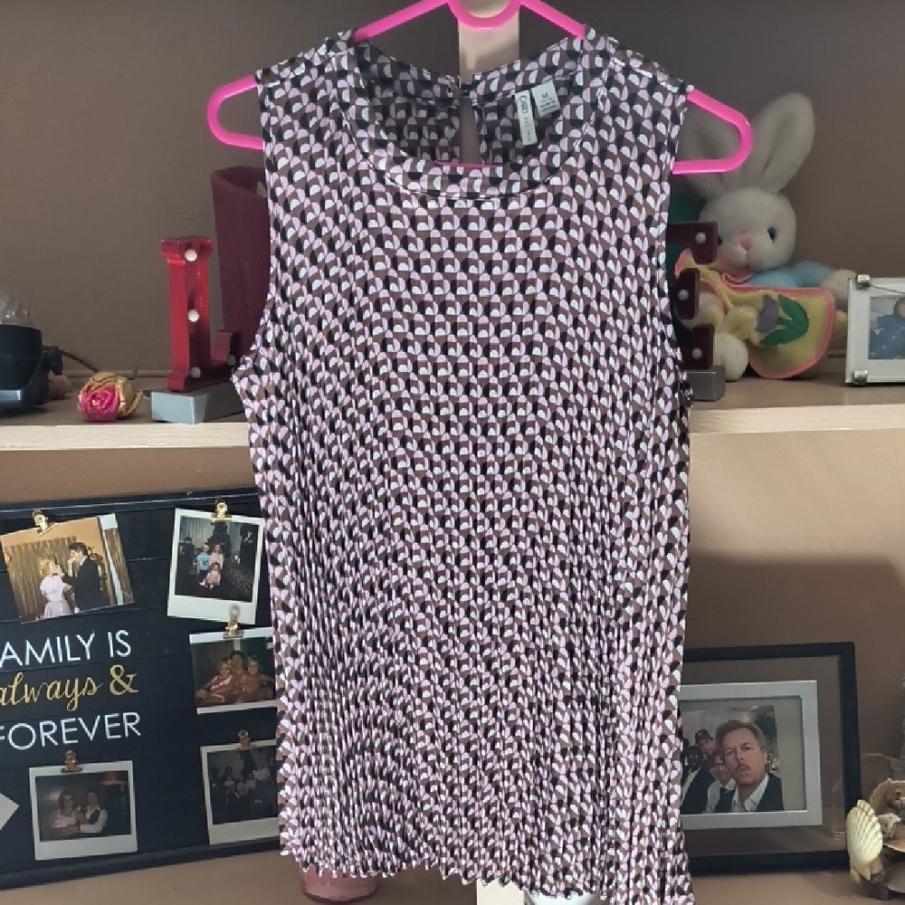 Cato Geometric Brown and Pink Sleeveless Top